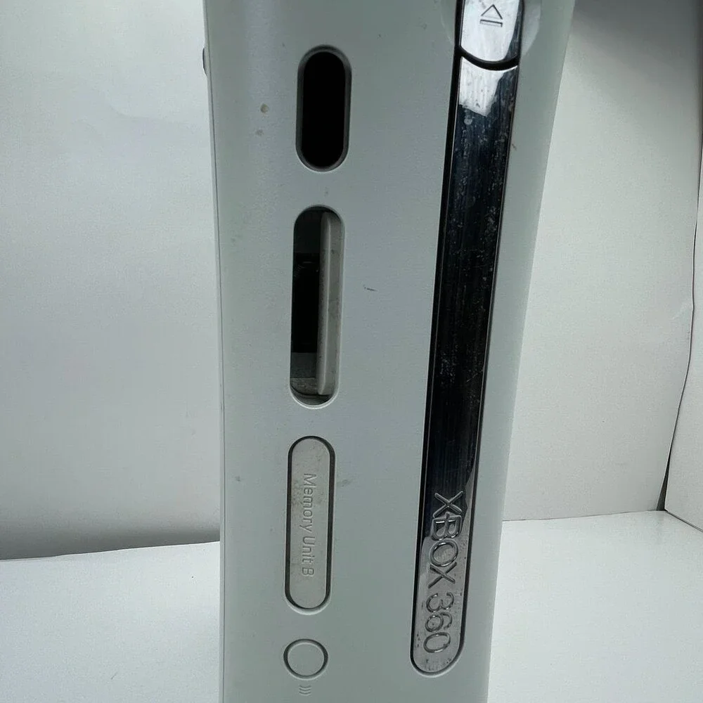 White Xbox 360 Elite Fat Original AV HDMI Ethernet Console Only - FOR PARTS RROD